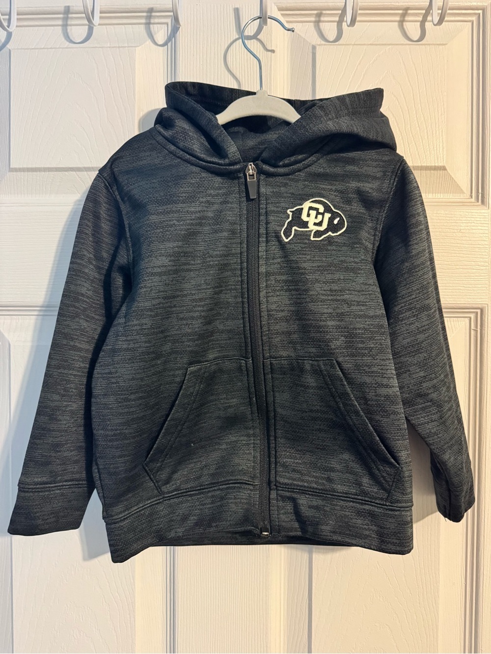Colosseum Boys' Dark Charcoal Zip Hoodie with Gold CU Logo - Picture 2 of 5